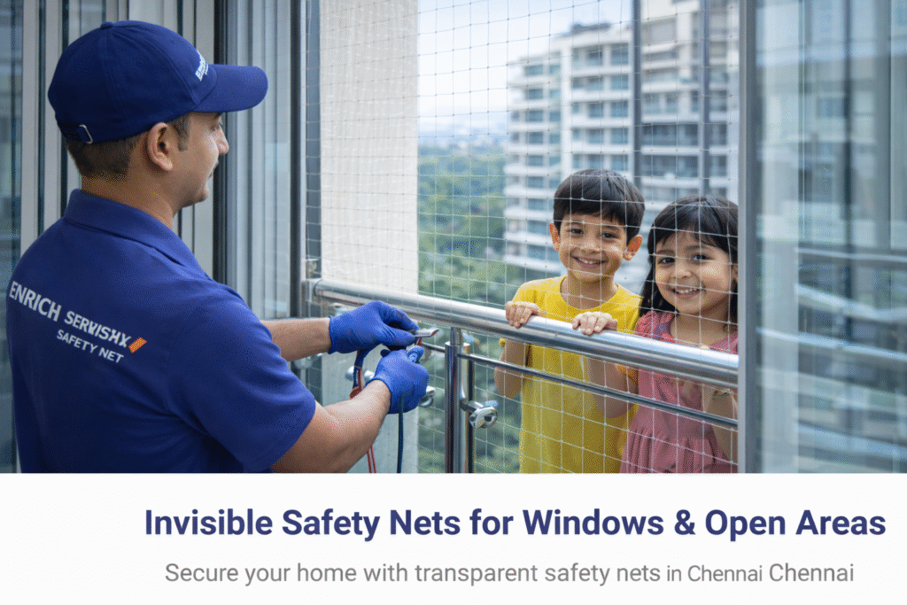 Invisible Safety Nets for Windows & Open Areas